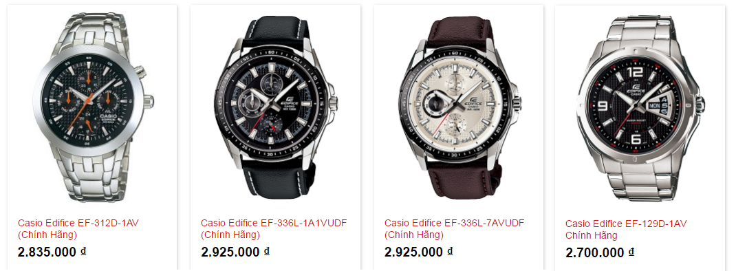 Đồng hồ Casio Edifice giá bao nhiêu