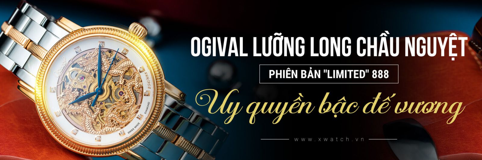 Ogival OG358.652AGSR-T Lưỡng Long Chầu Nguyệt