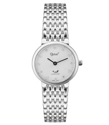 đồng hồ nữ màu trắng bạc ogival 385-022lw-t