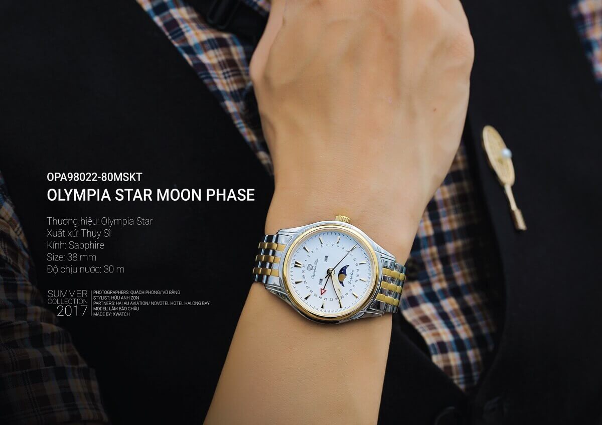 đồng hồ nam olympia star moon saphire OPA98022-80MSK-T trẻ trung và đẳng cấp